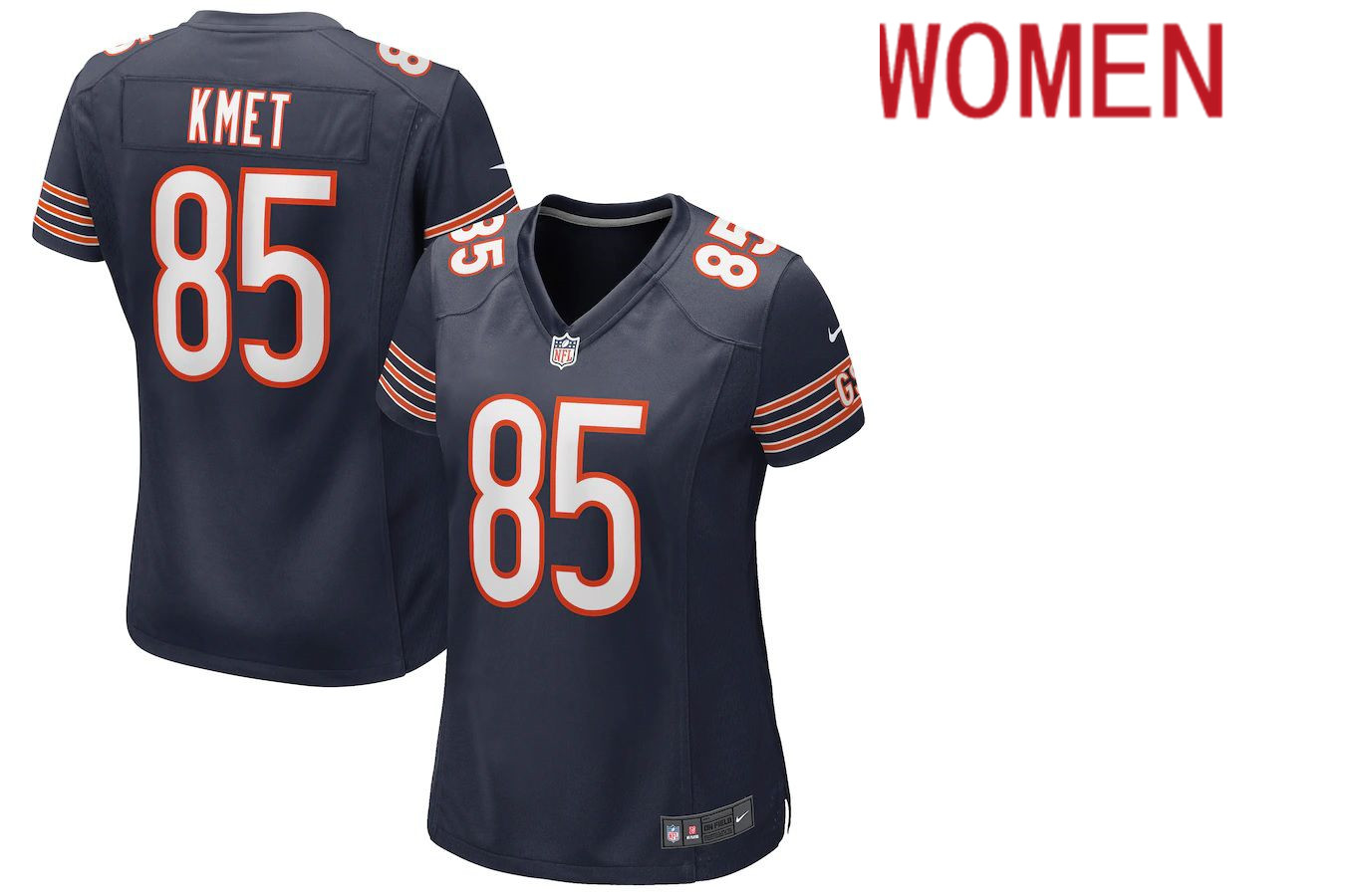 Women Chicago Bears #85 Cole Kmet Nike Navy Game NFL Jersey->women nfl jersey->Women Jersey